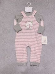 Set áo cotton + quần yếm băng lông Cotton Button bé gái