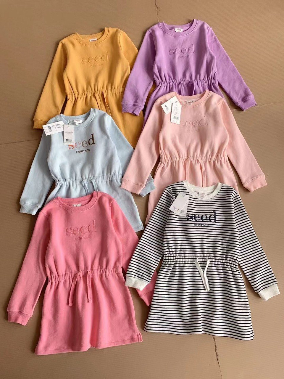 V00107 - Váy nỉ bông chun eo nhiều màu size 12m - 10y