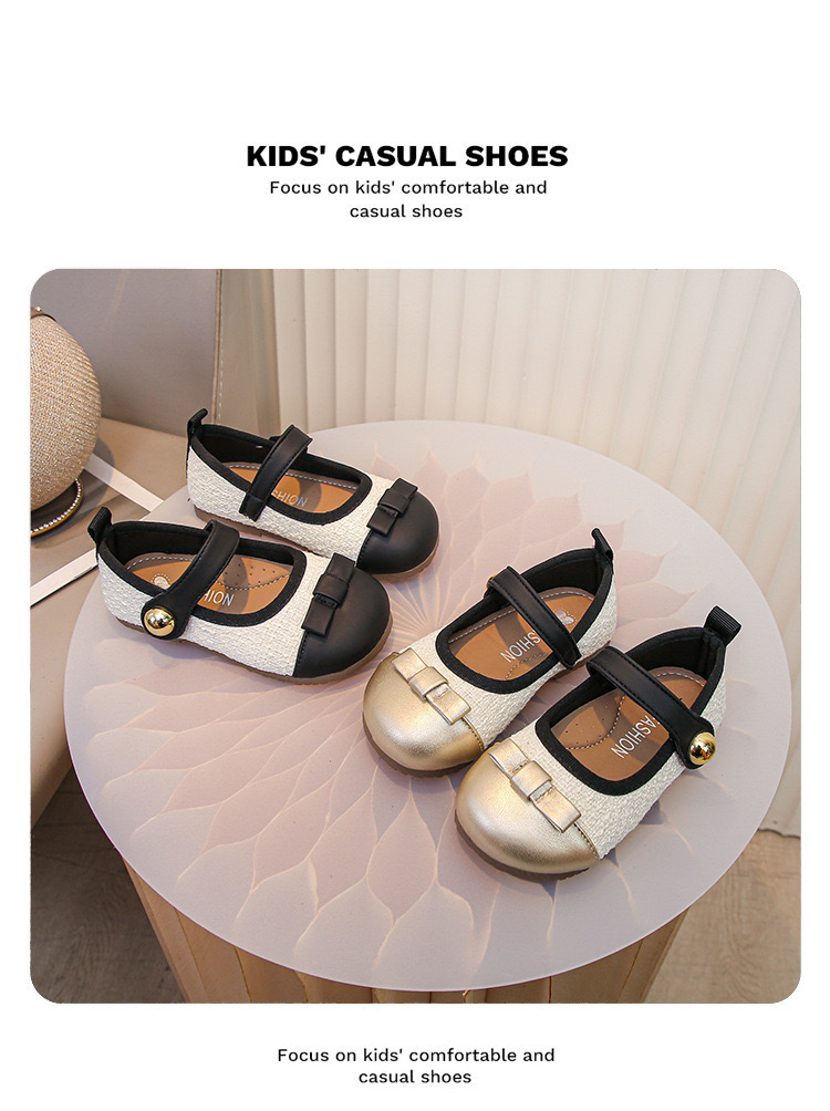 Giày búp bê đính nơ phối 2 màu cho bé gái size 21-30