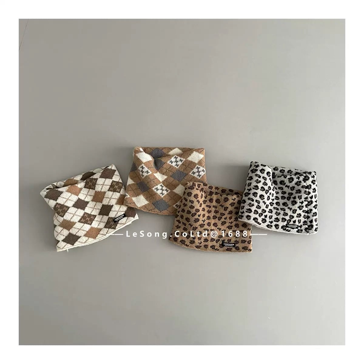 Khăn len quàng cổ cho trẻ em vải cotton kích thước 60-80cm/80-100cm Yiwu Lesong