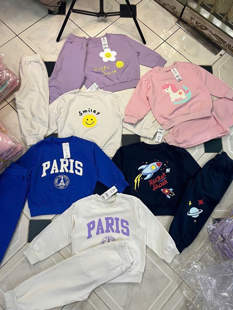 Bộ da cá xuất Hàn UF nhiều mẫu cho bé size 100 - 160