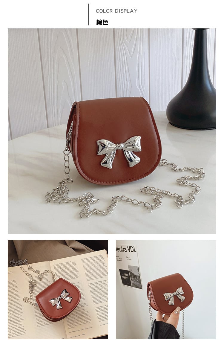 03 - Túi đeo chéo đính nơ nhiều màu cho bé gái