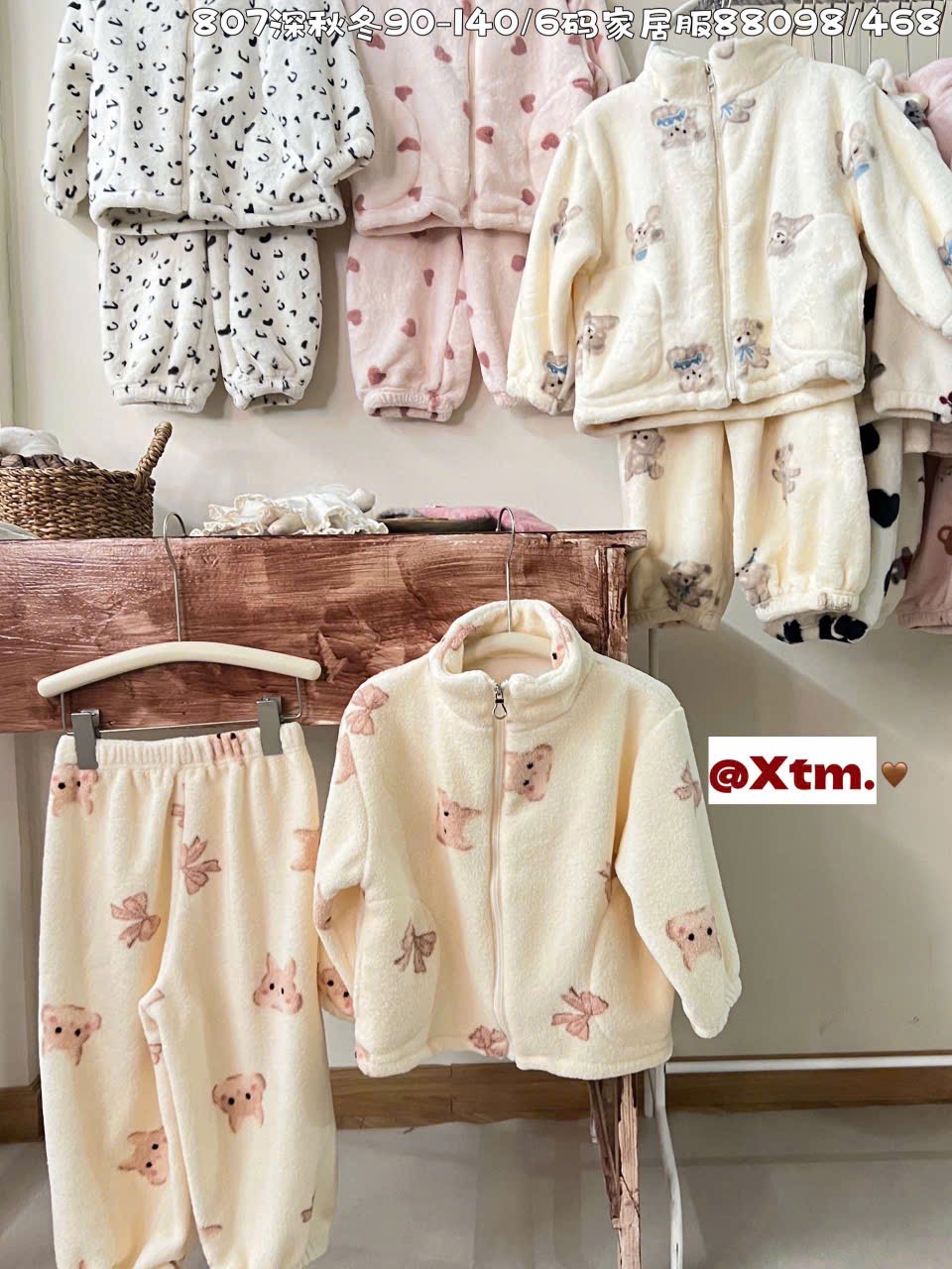 88098 - Bộ nỉ bông LNX siêu ấm nhiều màu cho bé size 90-140