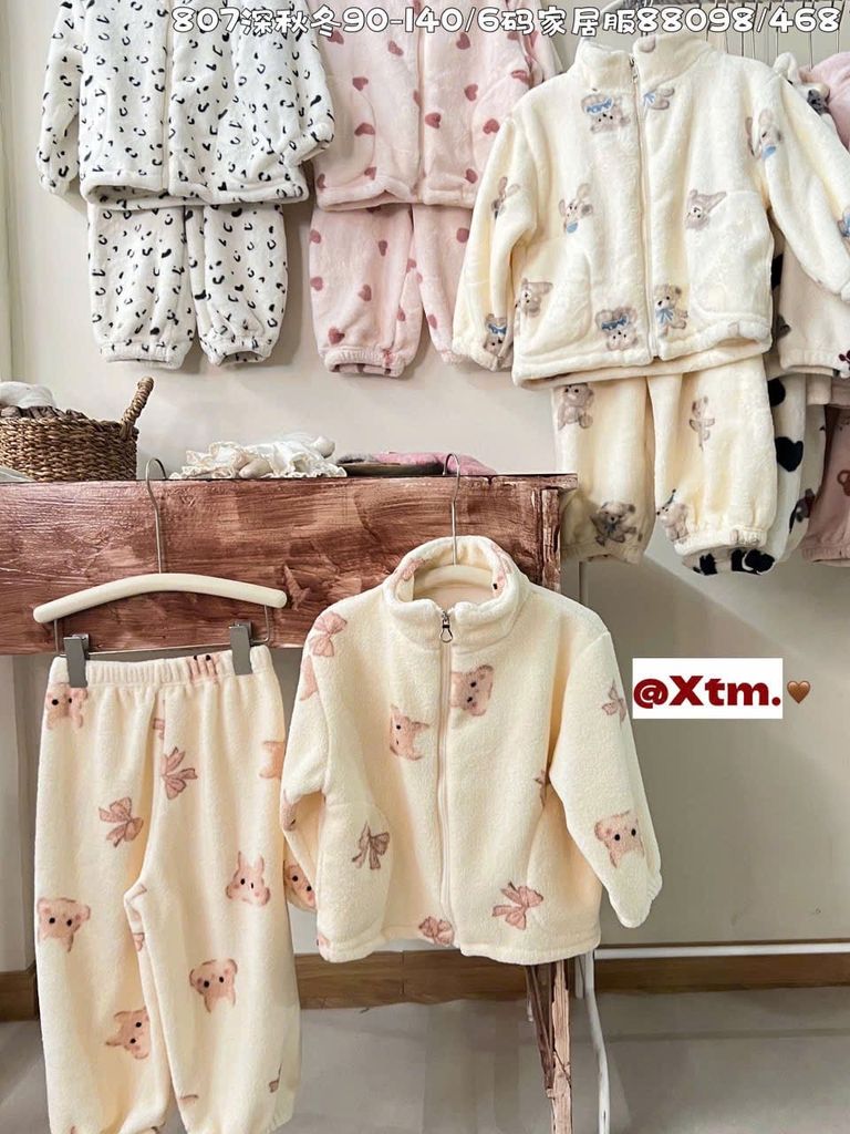 88098 - Bộ nỉ bông LNX siêu ấm nhiều màu cho bé size 90-140