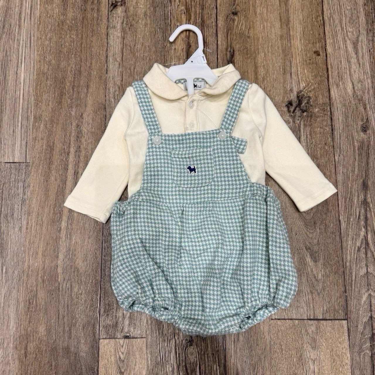 Set áo + yếm body BD Baby 2 màu hồng/xanh cho bé size 80