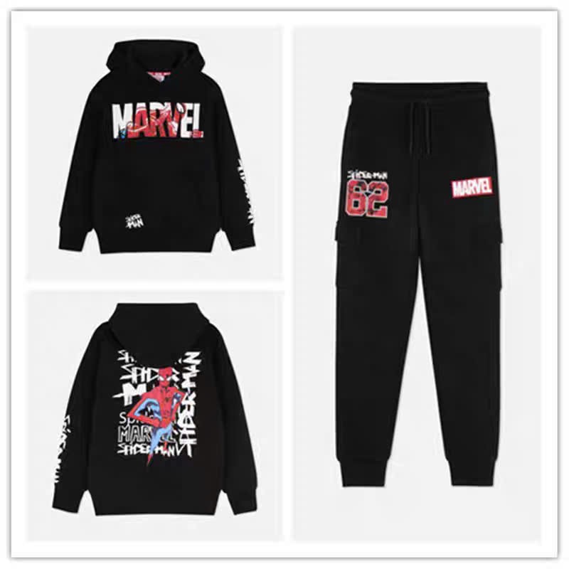 Bộ nỉ Pri.mark màu đen Marvel cho bé size 7-15y