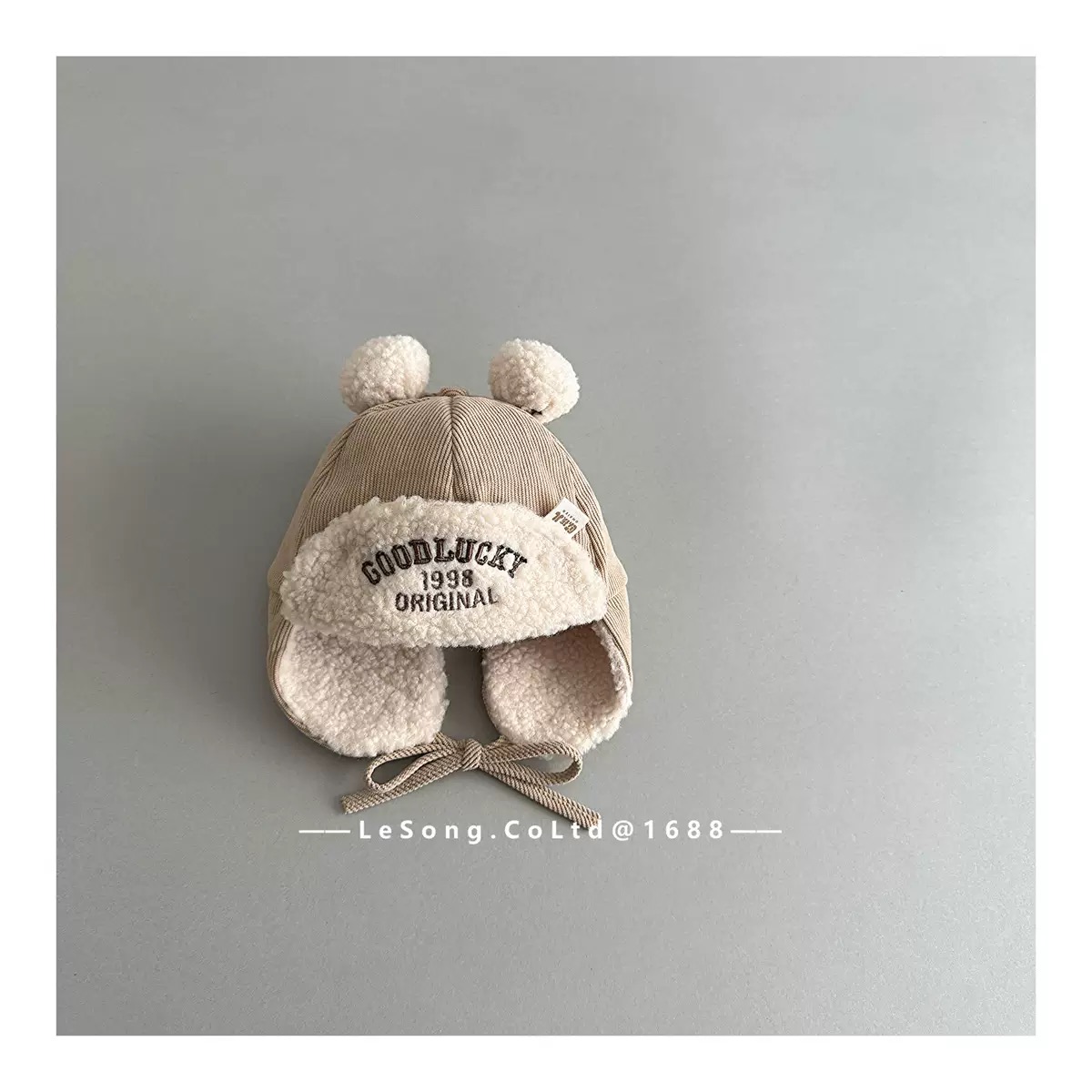 Mũ có tai lót nỉ giữ ấm cho trẻ em chất liệu vải nhung gân kích thước 48-50cm, NSX Yiwu Lesong