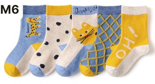 Set 5 tất Kids Socks 17 màu Bé Trai