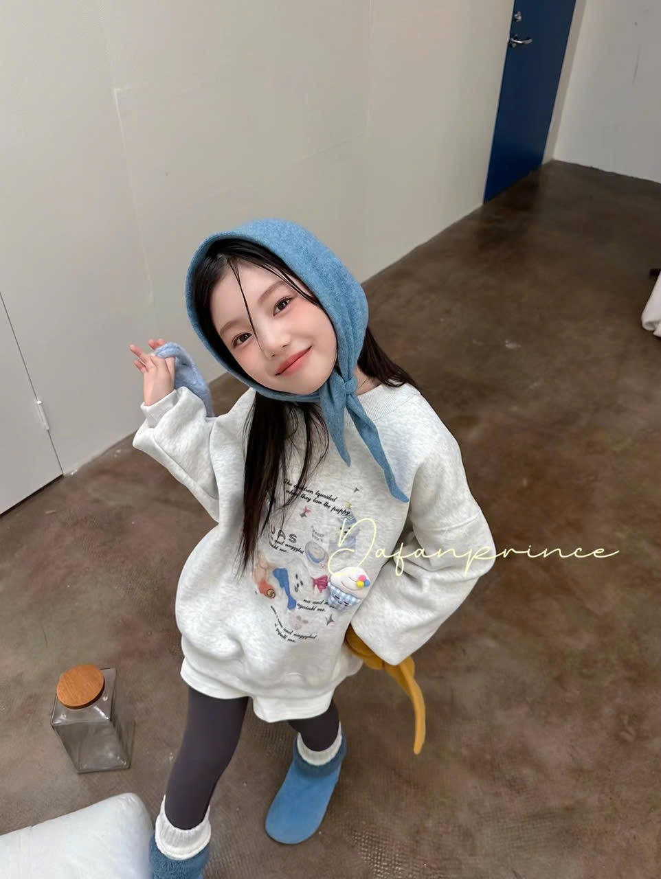 15343 - Áo nỉ lót nỉ đại hàn QCCC màu ghi cún nơ bé gái size 110-160