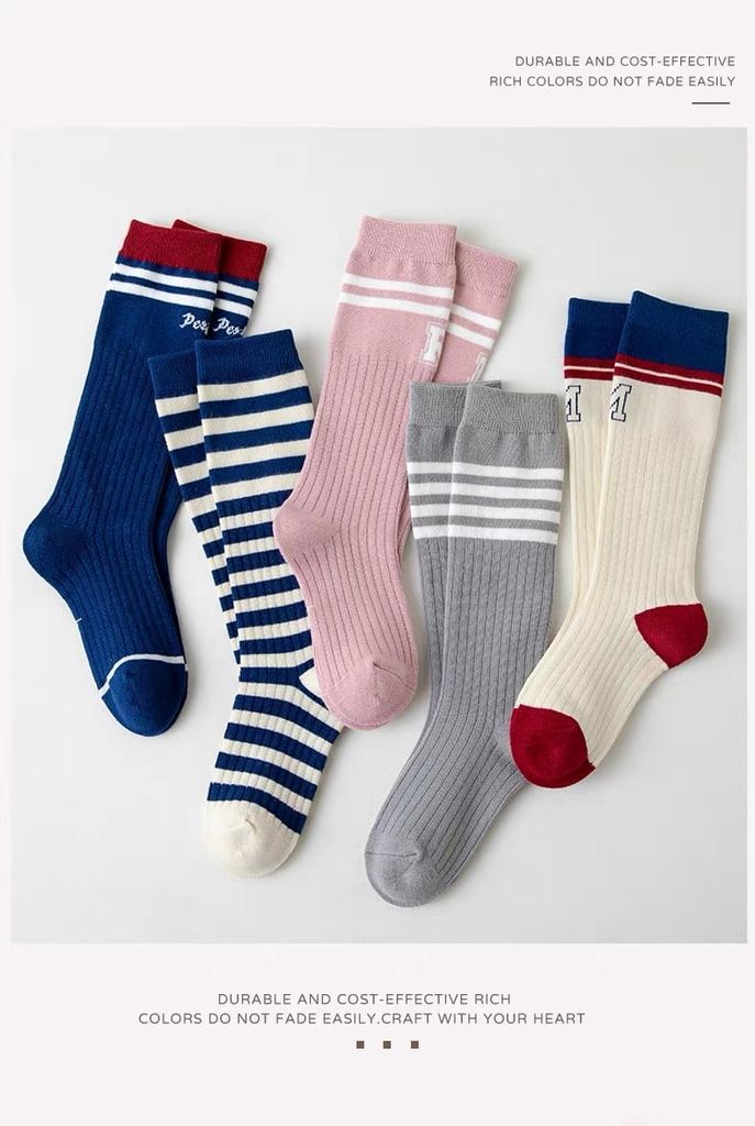 Tất cao tới bắp chân The Socks 5 màu size 3 - 12y