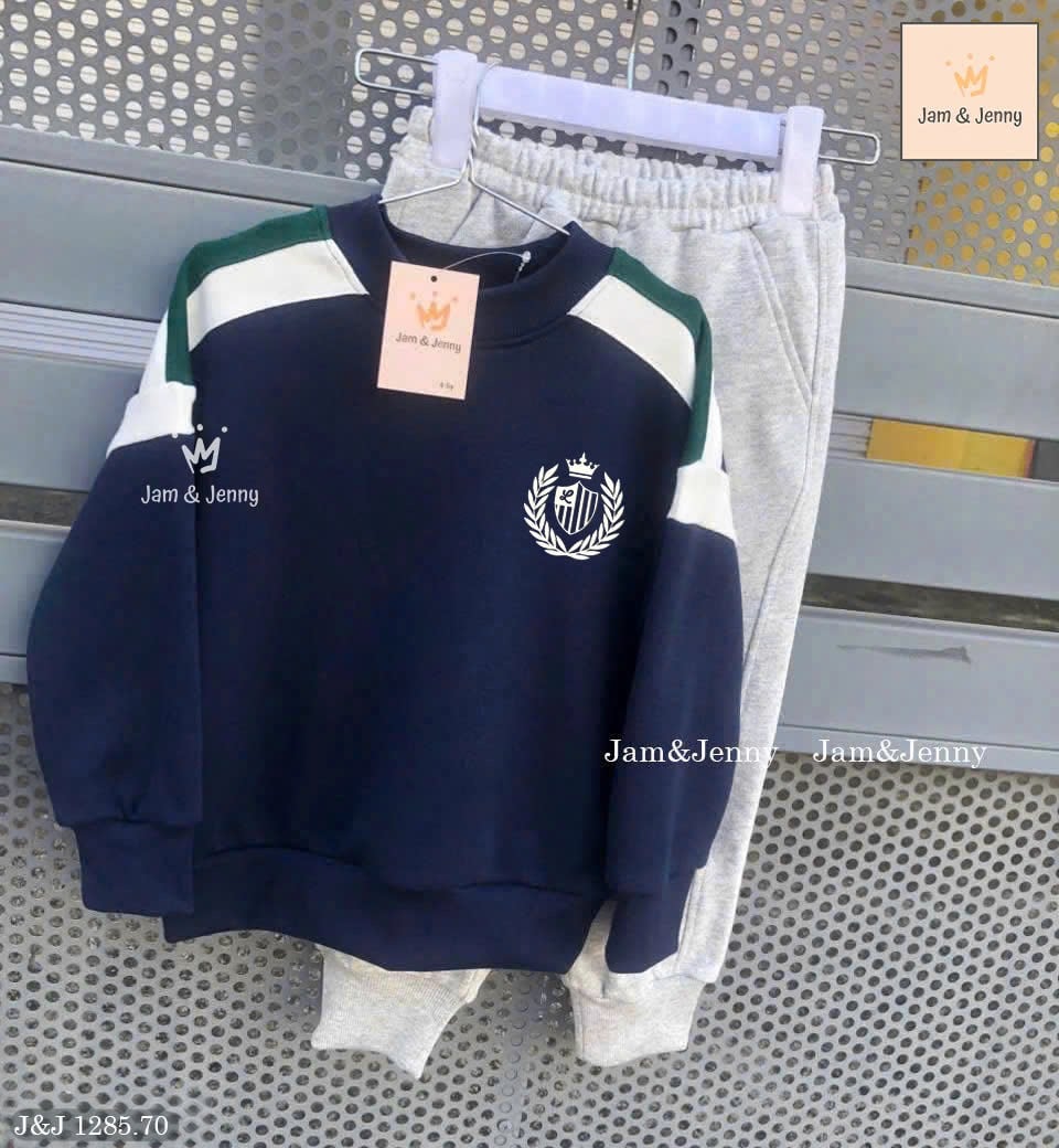 JJ 1285 - Set bộ nỉ Jam & Jenny áo navy New York + quần ghi bé trai size 2-12y