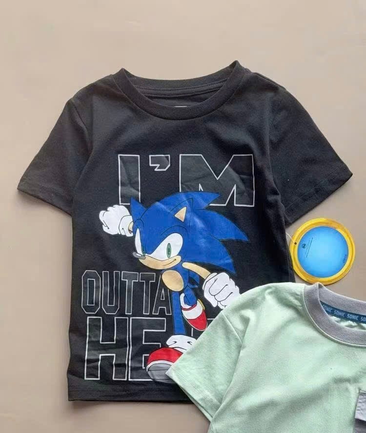 ABT65 - Áo cotton Sonic dư xịn nhiều màu cho bé trai size 4-7y