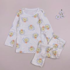 Bộ cotton dài tay Moimoln sử tử vàng đội vương miệng