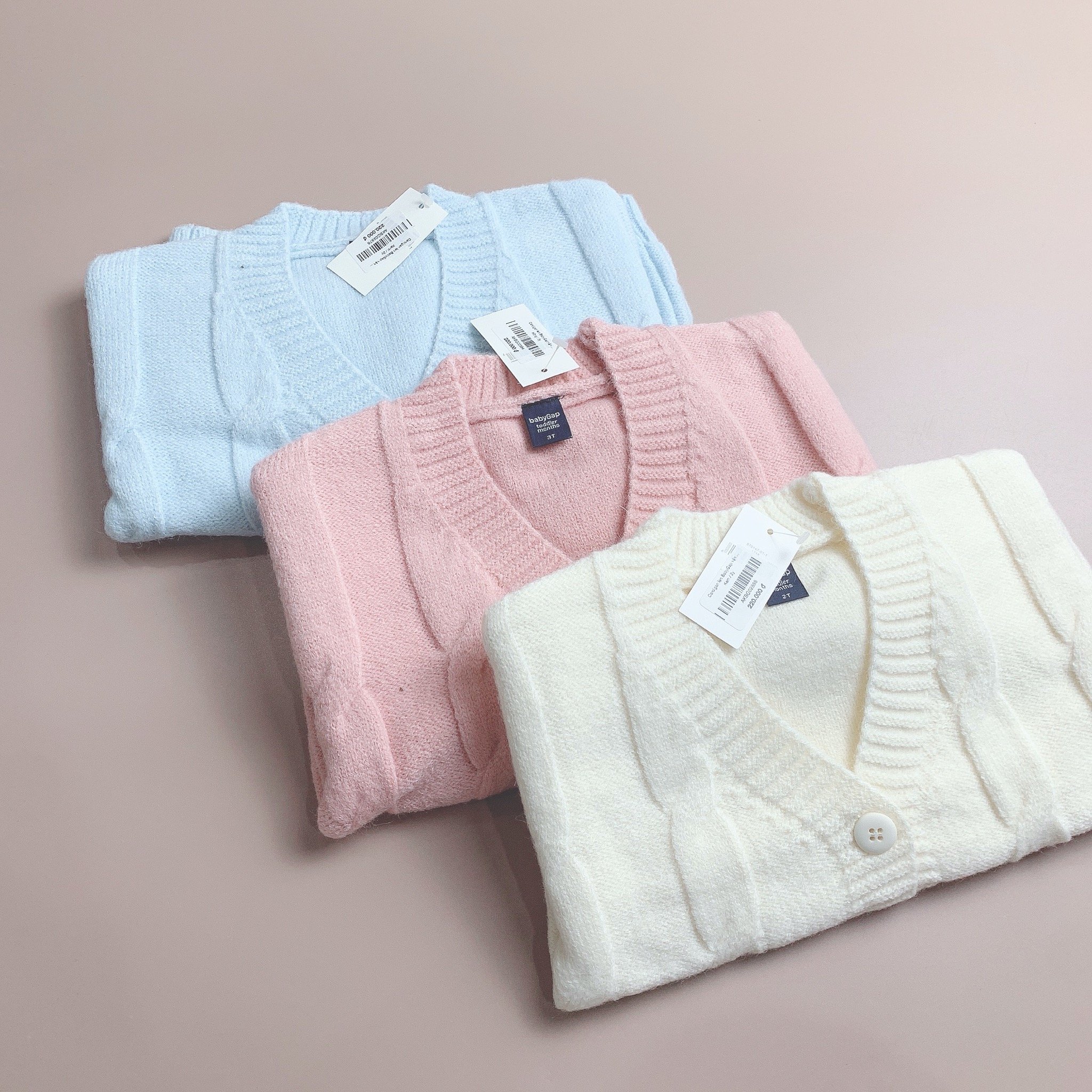 Cardigan len BabyGap vặn thừng cổ tim 3 màu 1 - 5y