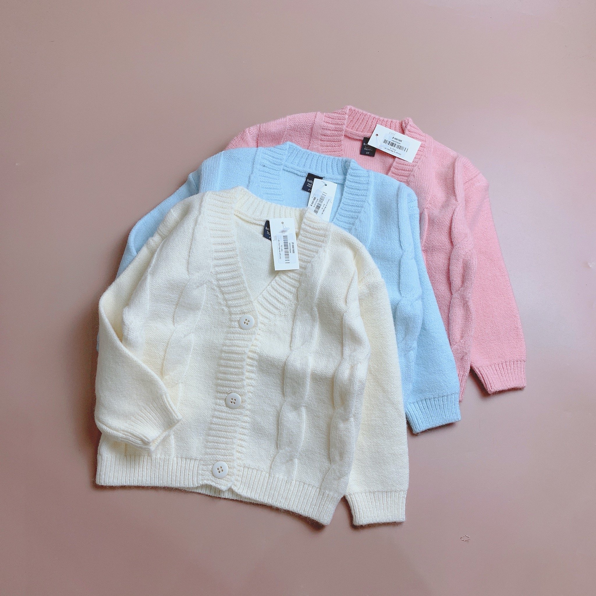 Cardigan len BabyGap vặn thừng cổ tim 3 màu 1 - 5y