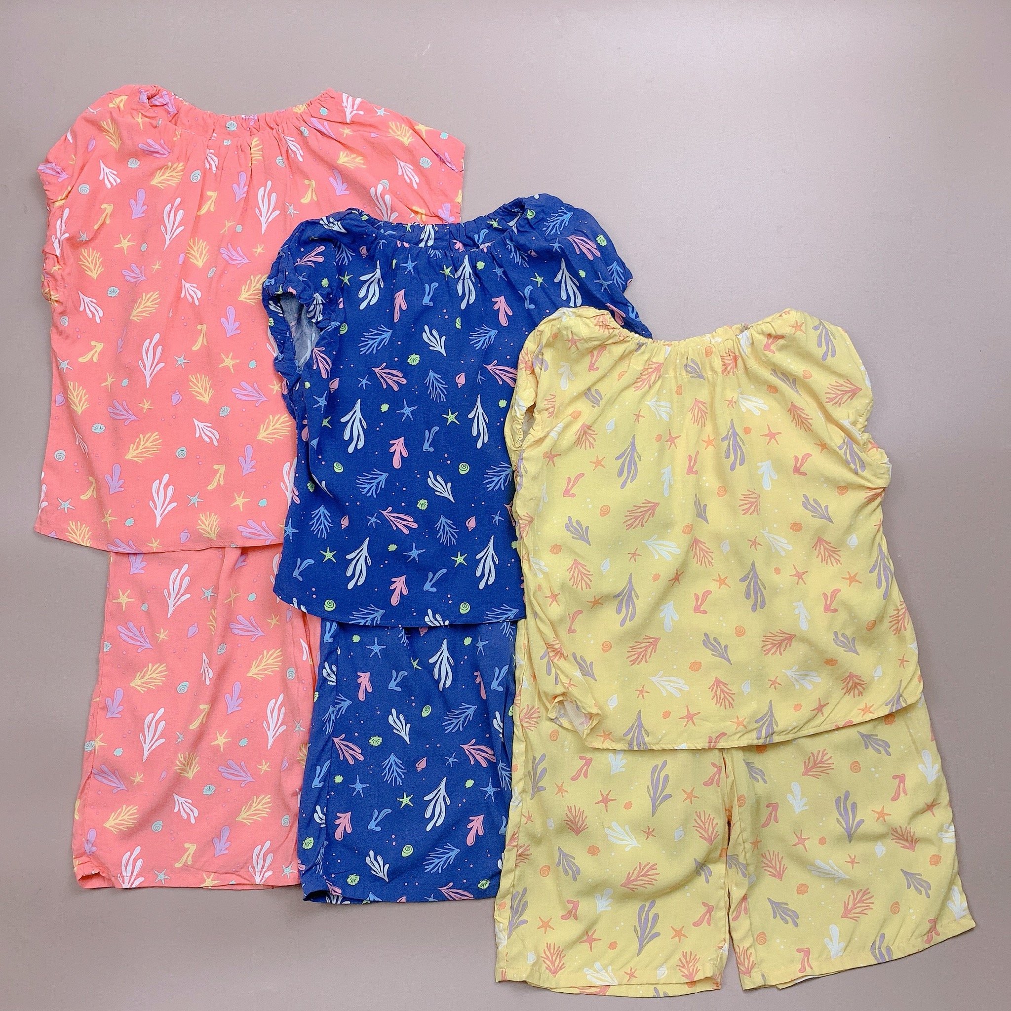 Bộ lanh Topten hoa 3 màu BG size 110 - 150