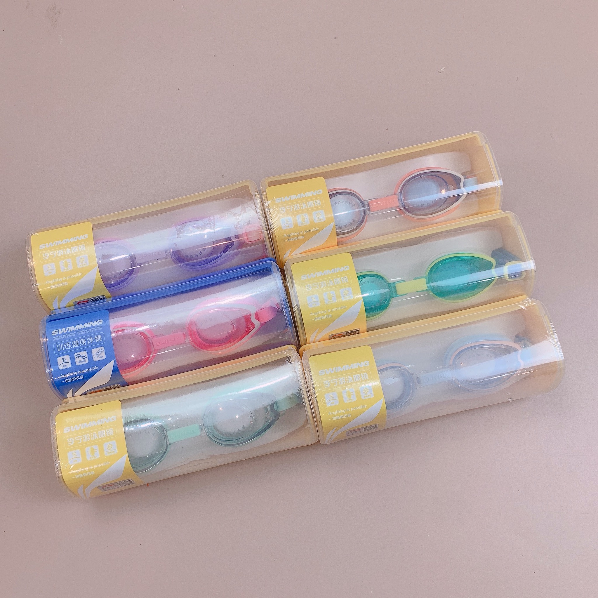 Kính bơi Lining mắt nhỏ cho bé nhiều màu size 3-14y