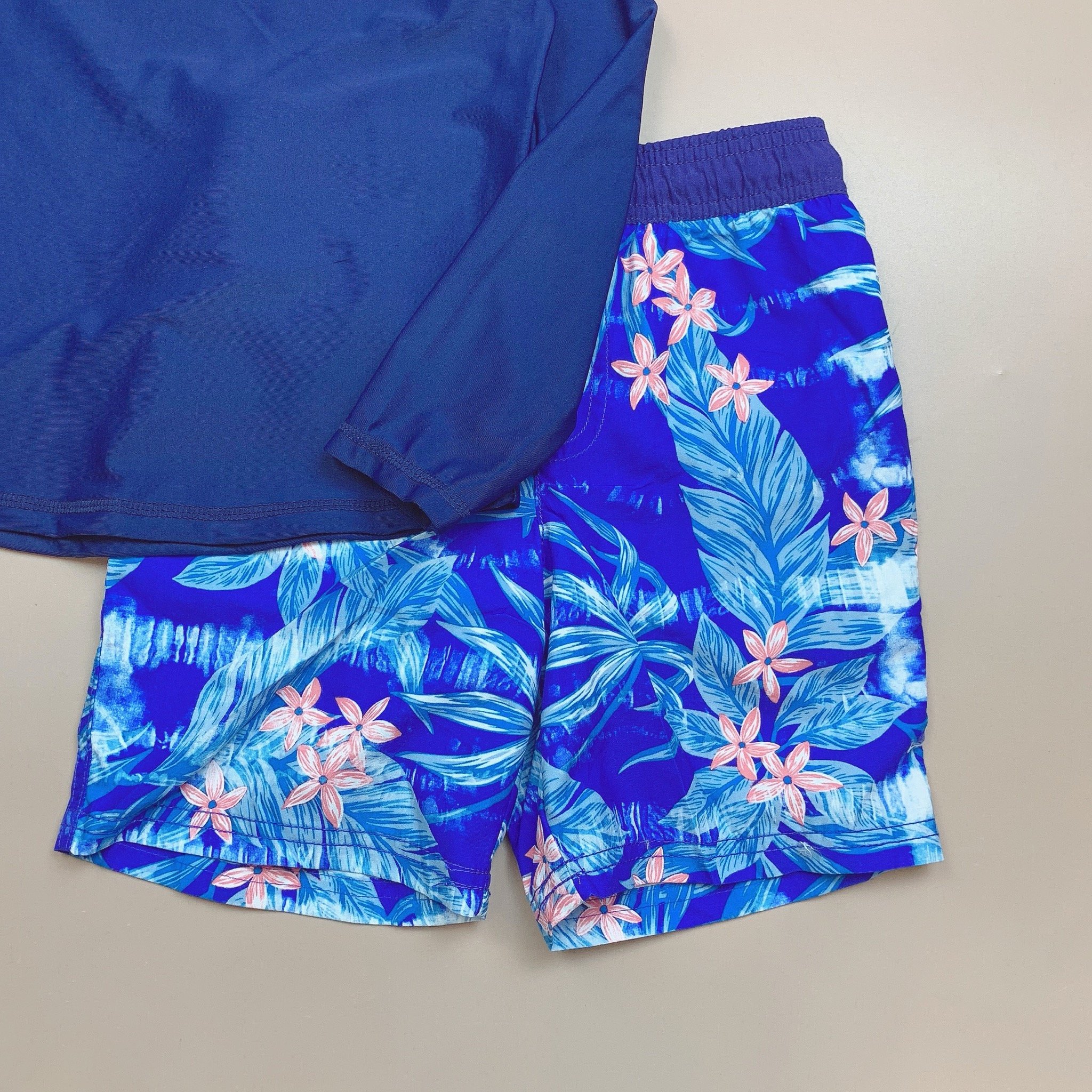 DB00056 - Bộ bơi áo dài tay navy Sun Sea Surf - 2 màu quần size 3m - 5y