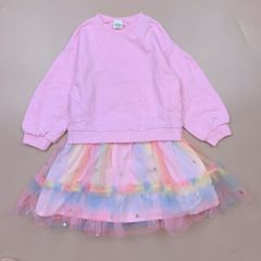 Váy da cá Bobdog màu hồng phối chân voan sao size 110 - 140