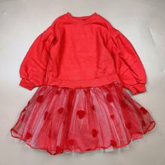 Váy da cá Bobdog màu đỏ phối chân voan tim size 110 - 150