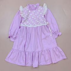 Váy thô Bobdog màu hồng tím phối ren hoa ngực size 110 - 150