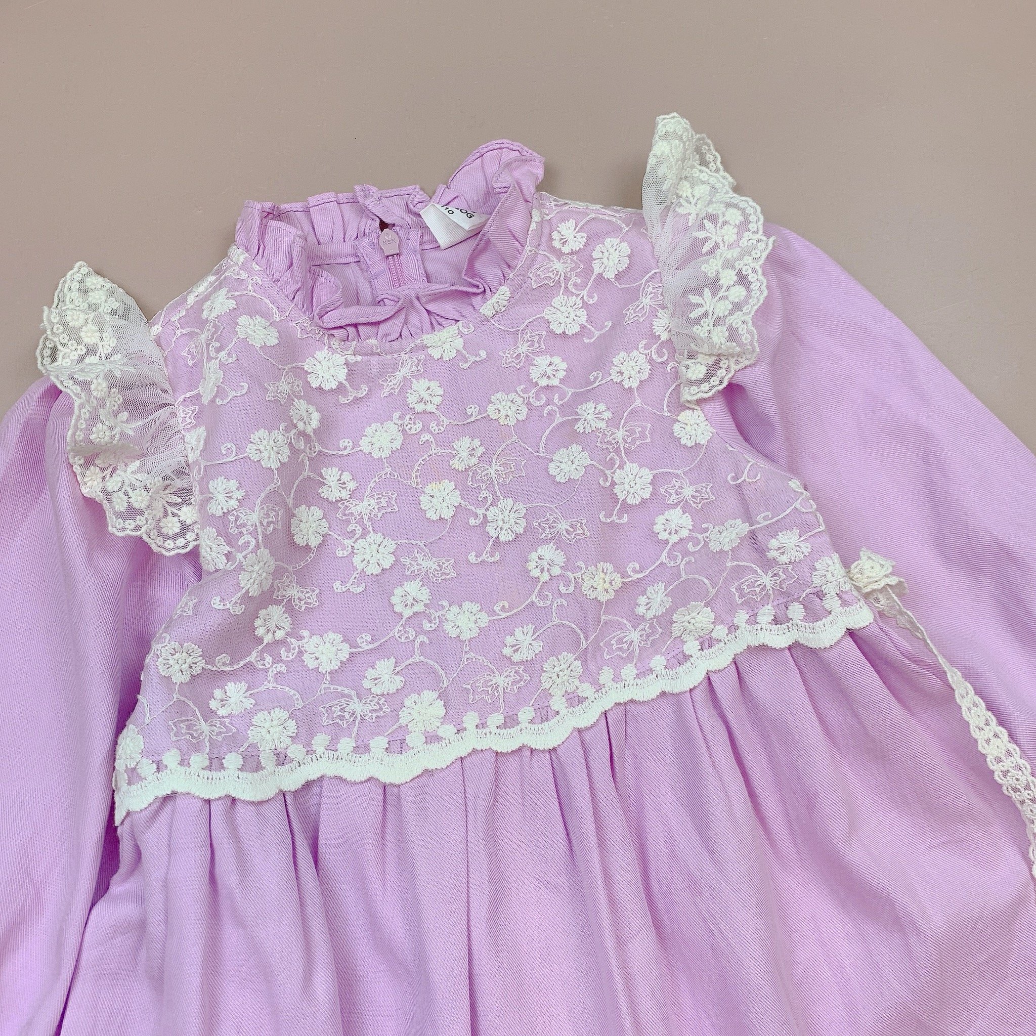 Váy thô Bobdog màu hồng tím phối ren hoa ngực size 110 - 150