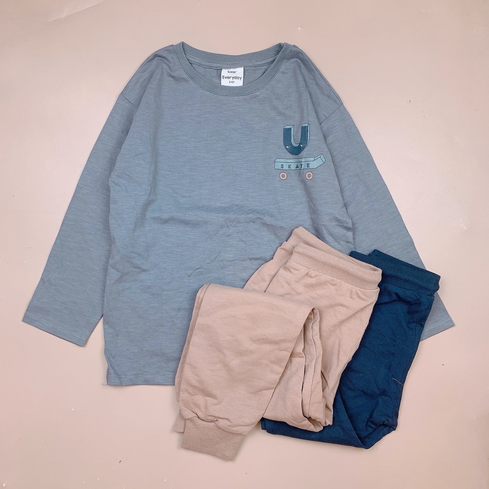 Bộ cotton Minene dài tay nhiều mẫu BT size 2-7y (quần ngẫu nhiên) - Bảng màu 2