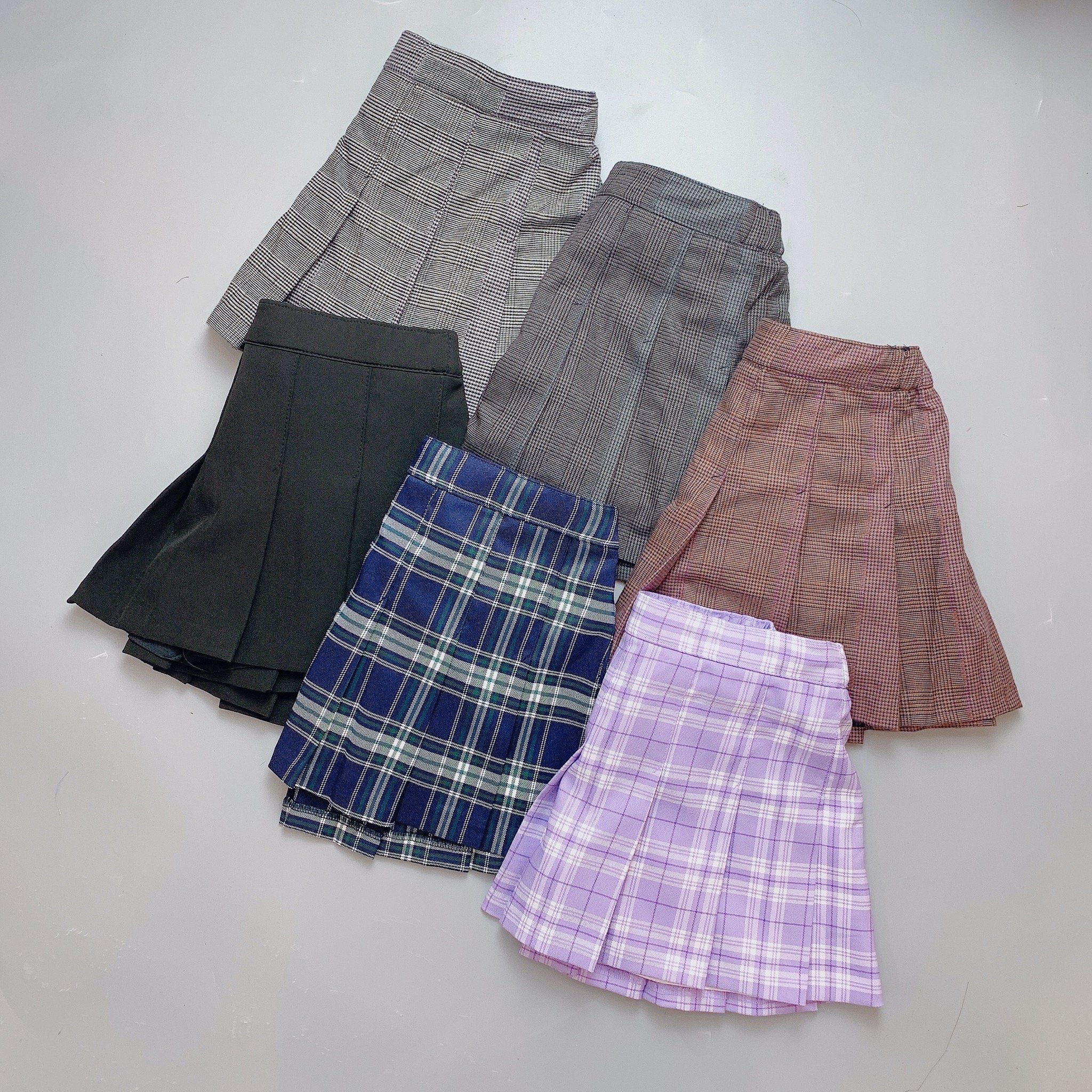 CVAY10 - Chân váy xếp li liền quần Polham nhiều màu kẻ size 120 - 160