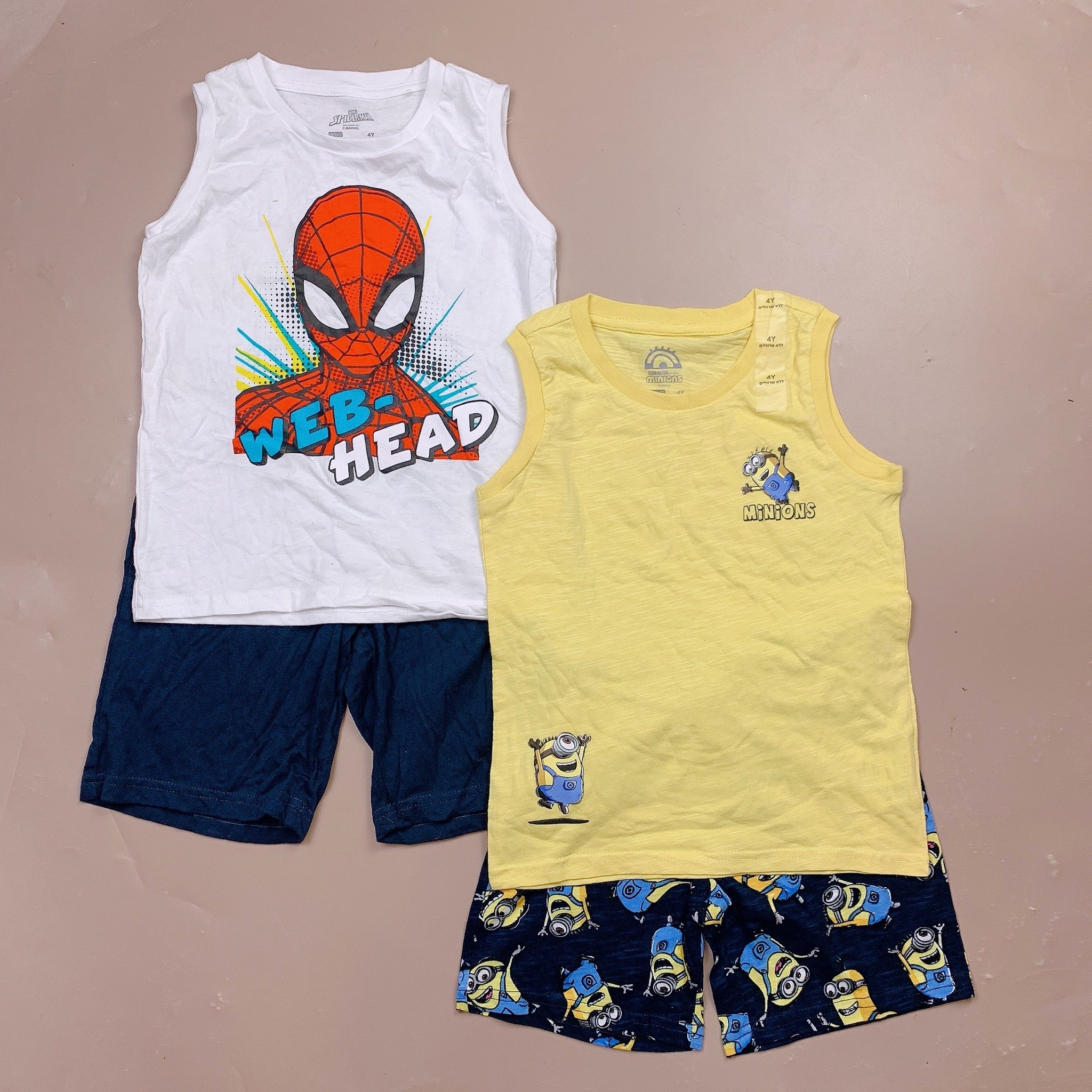 Bộ sát nách Delta 2 màu Minion/Spiderman BT size 2-14y