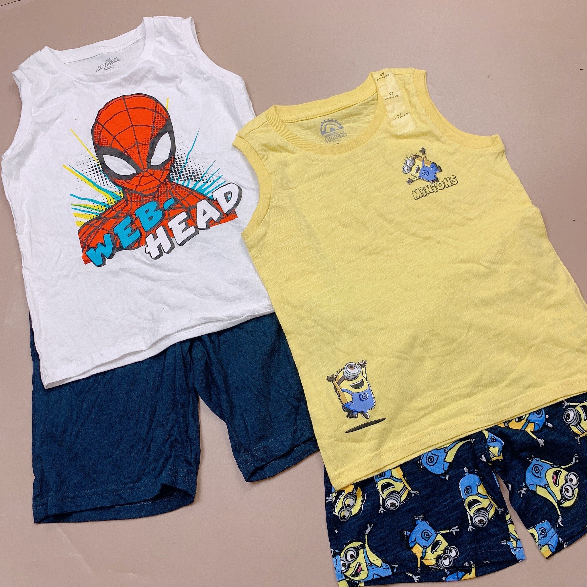 Bộ sát nách Delta 2 màu Minion/Spiderman BT size 2-14y