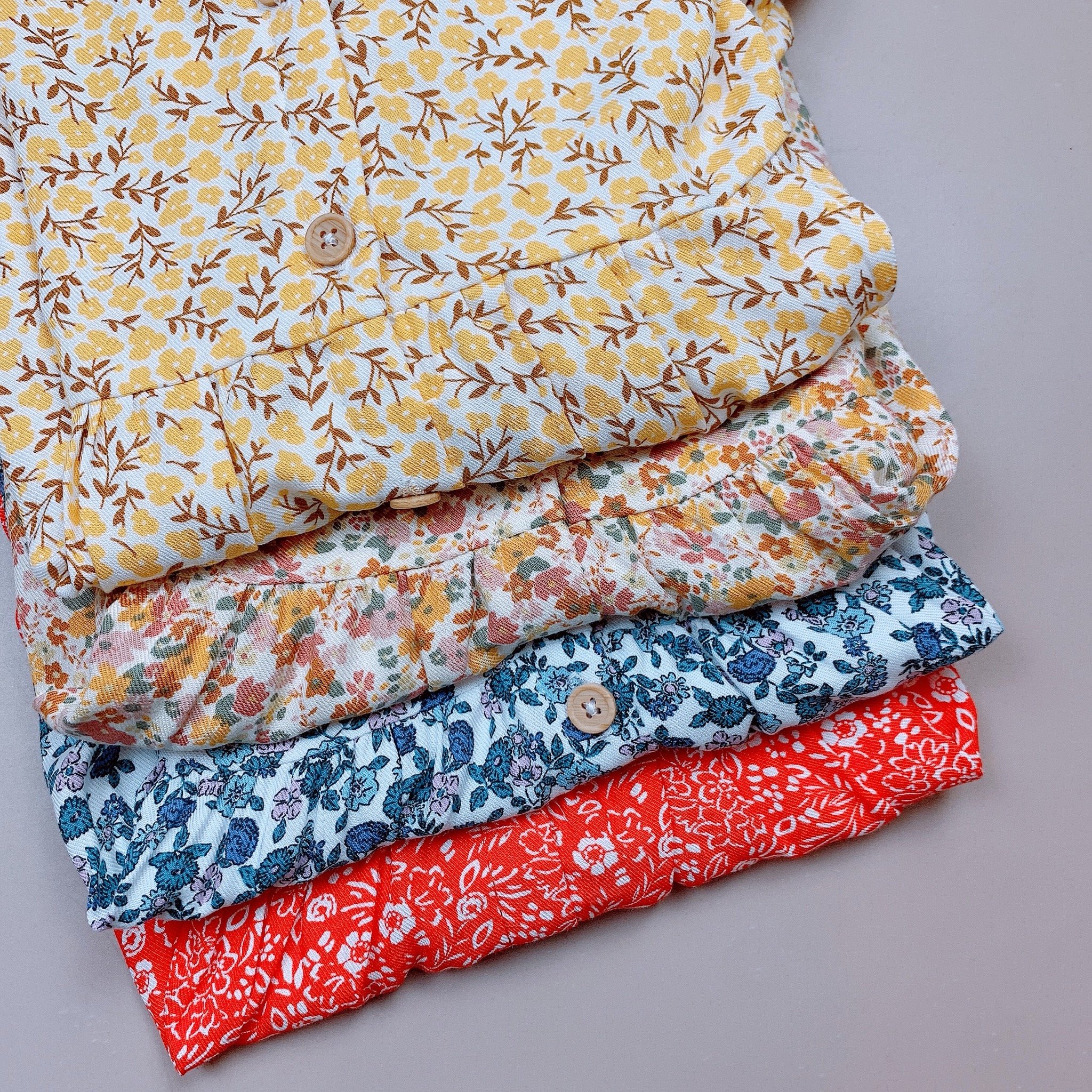 V00050 - Váy lanh hoa nhí nhiều màu BG size 2-14y