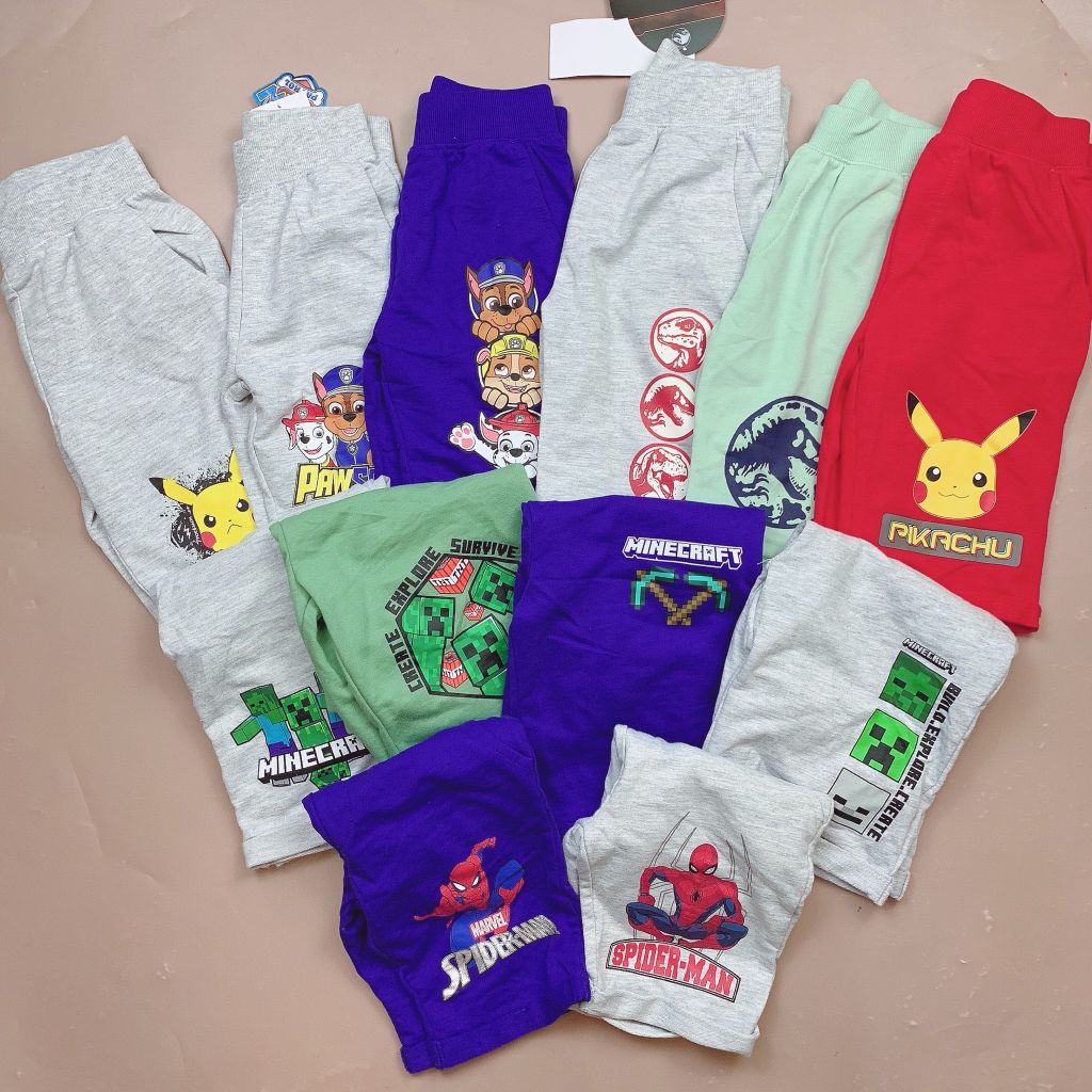 Quần short da cá hoạ tiết hoạt hình nhiều mẫu BT size 3-12y