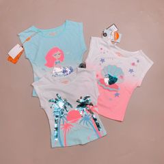 Áo cotton Eureka tay hến kim sa nhiều hình BG size 2 - 8y