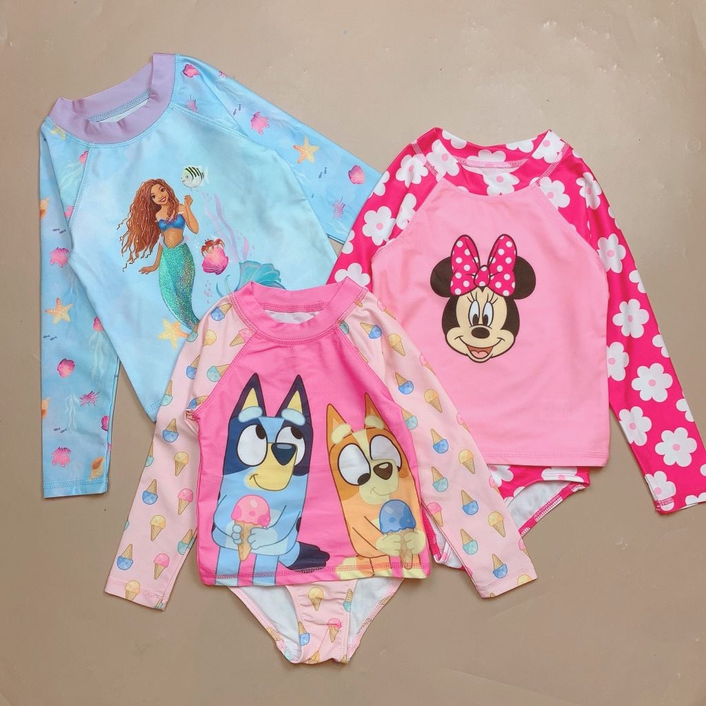 DB00052 Bộ bơi áo dài tay + quần tam giác BG size 2-14y