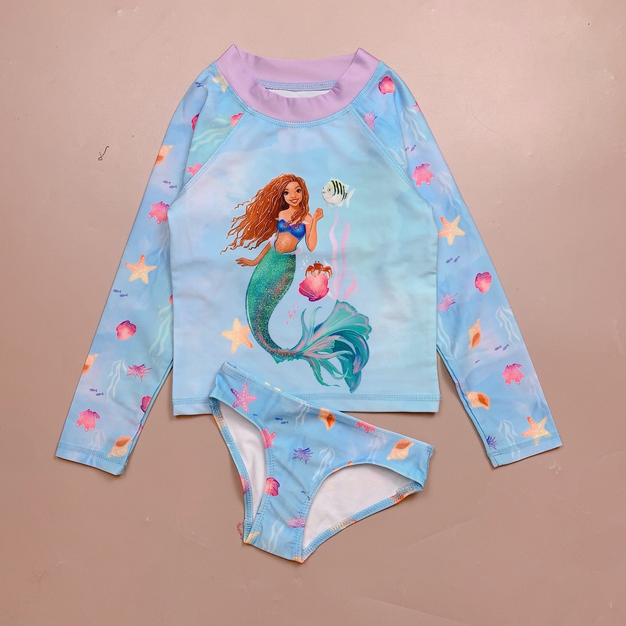 DB00052 Bộ bơi áo dài tay + quần tam giác BG size 2-14y