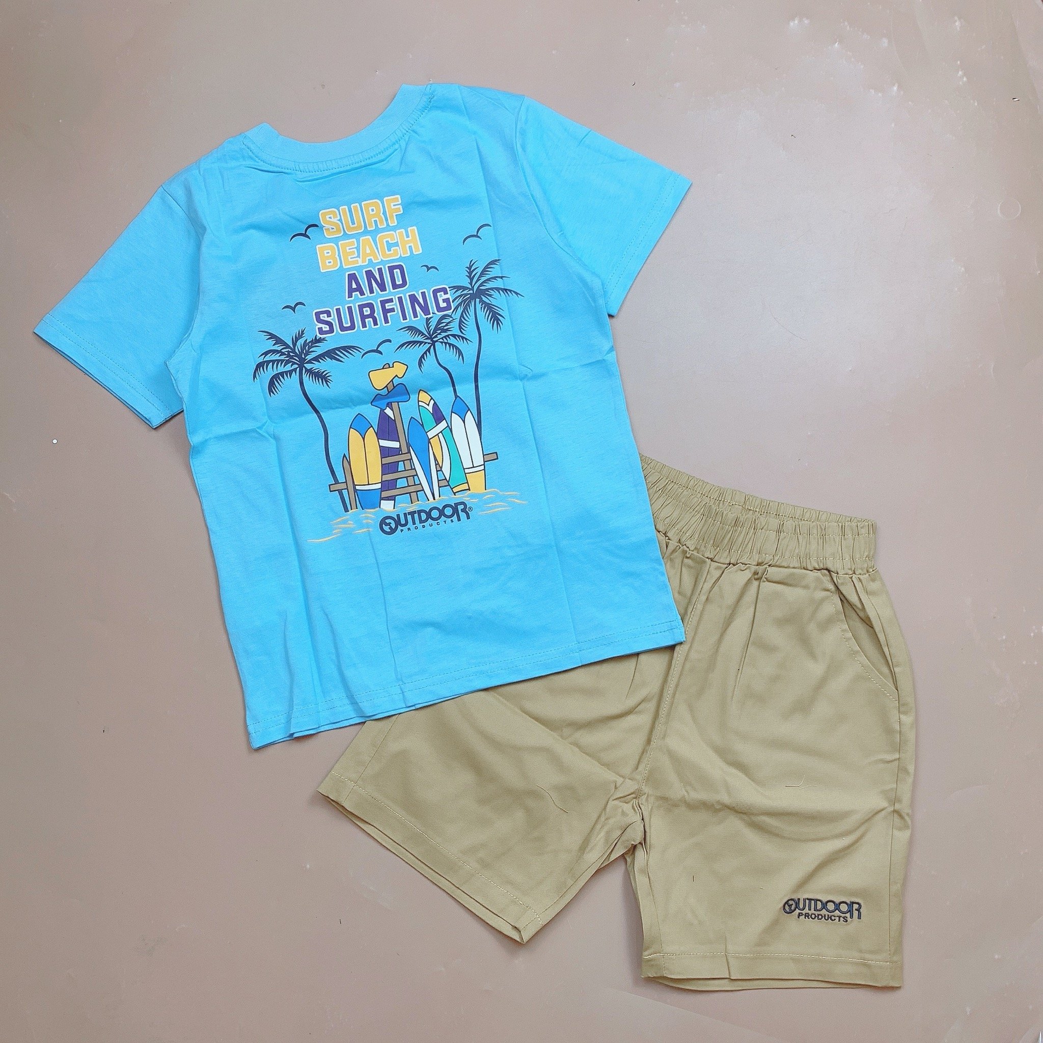 Bộ Outdoor áo thun cotton + quần kaki BT size 120-160