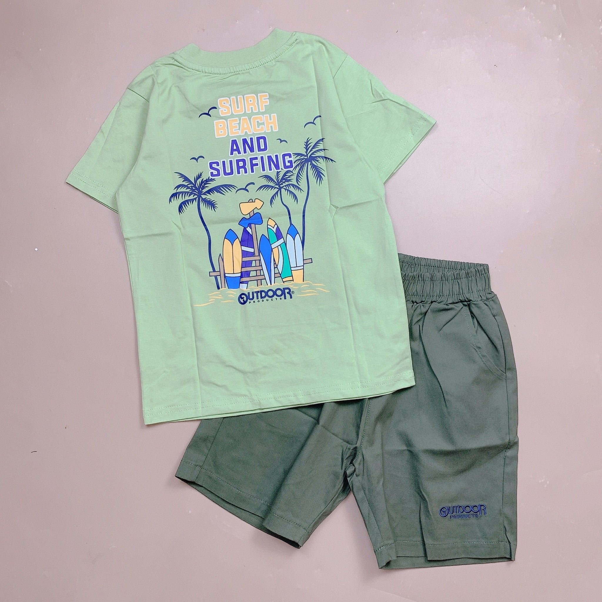 Bộ Outdoor áo thun cotton + quần kaki BT size 120-160