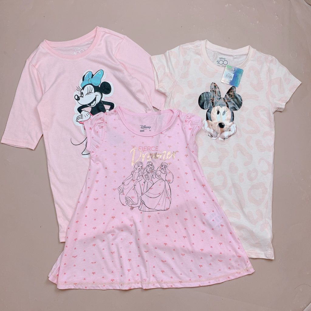 V00068 - Váy cotton hoạ tiết Minnie, công chúa nhiều mẫu BG size 3-14y