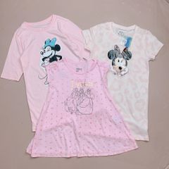 Váy cotton Disney hoạ tiết Minnie, công chúa nhiều mẫu BG size 3-14y