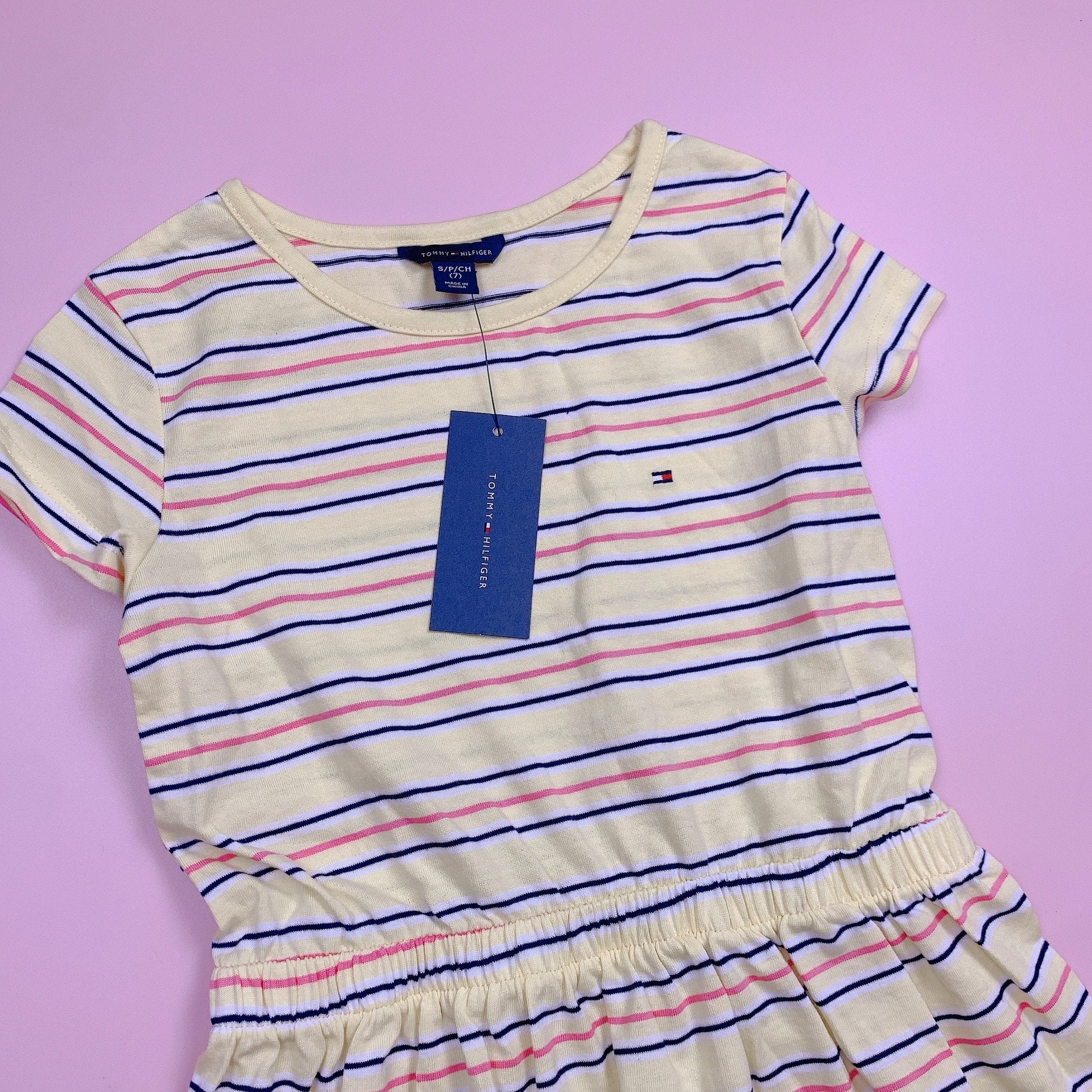 V00062 - Váy cotton kẻ ngang nhiều màu BG size 7-16y