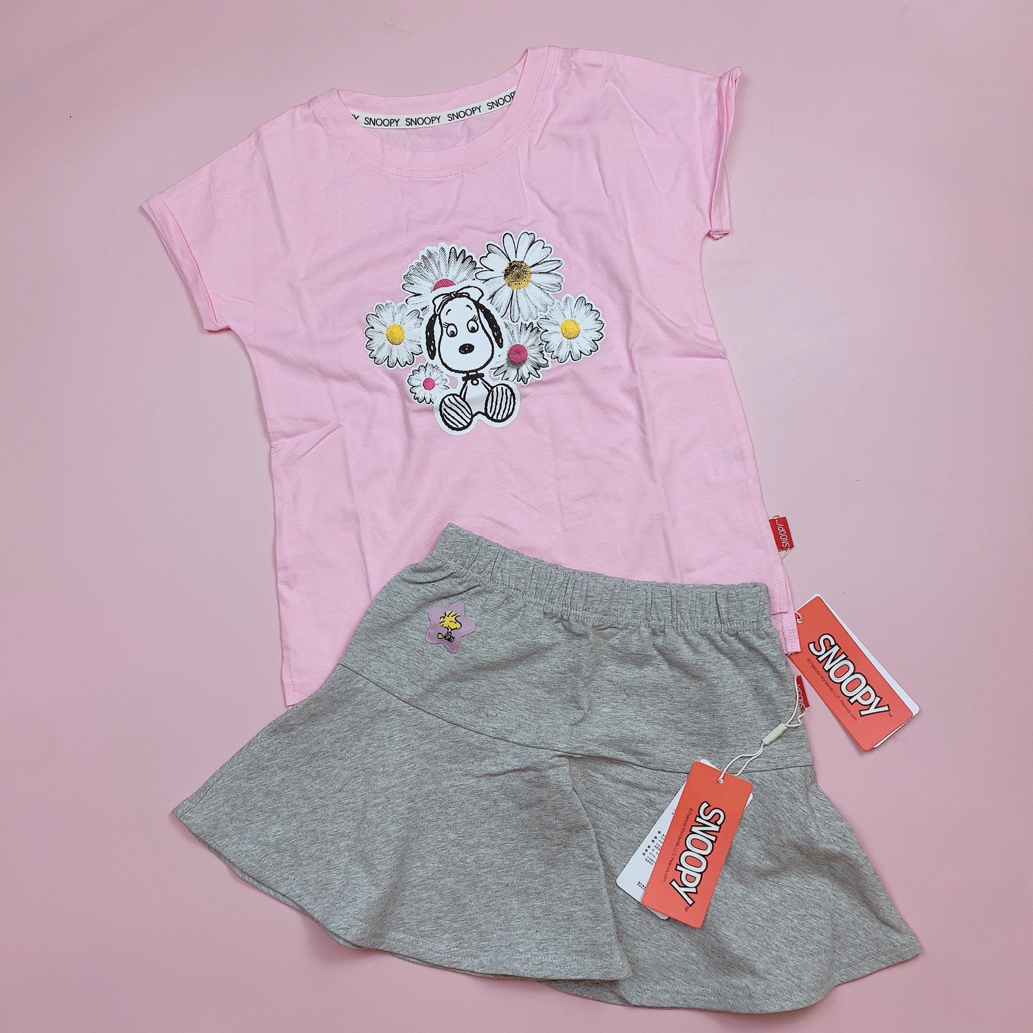 Set áo + chân váy Snoopy dư xịn cho BG 2 màu size 110-130