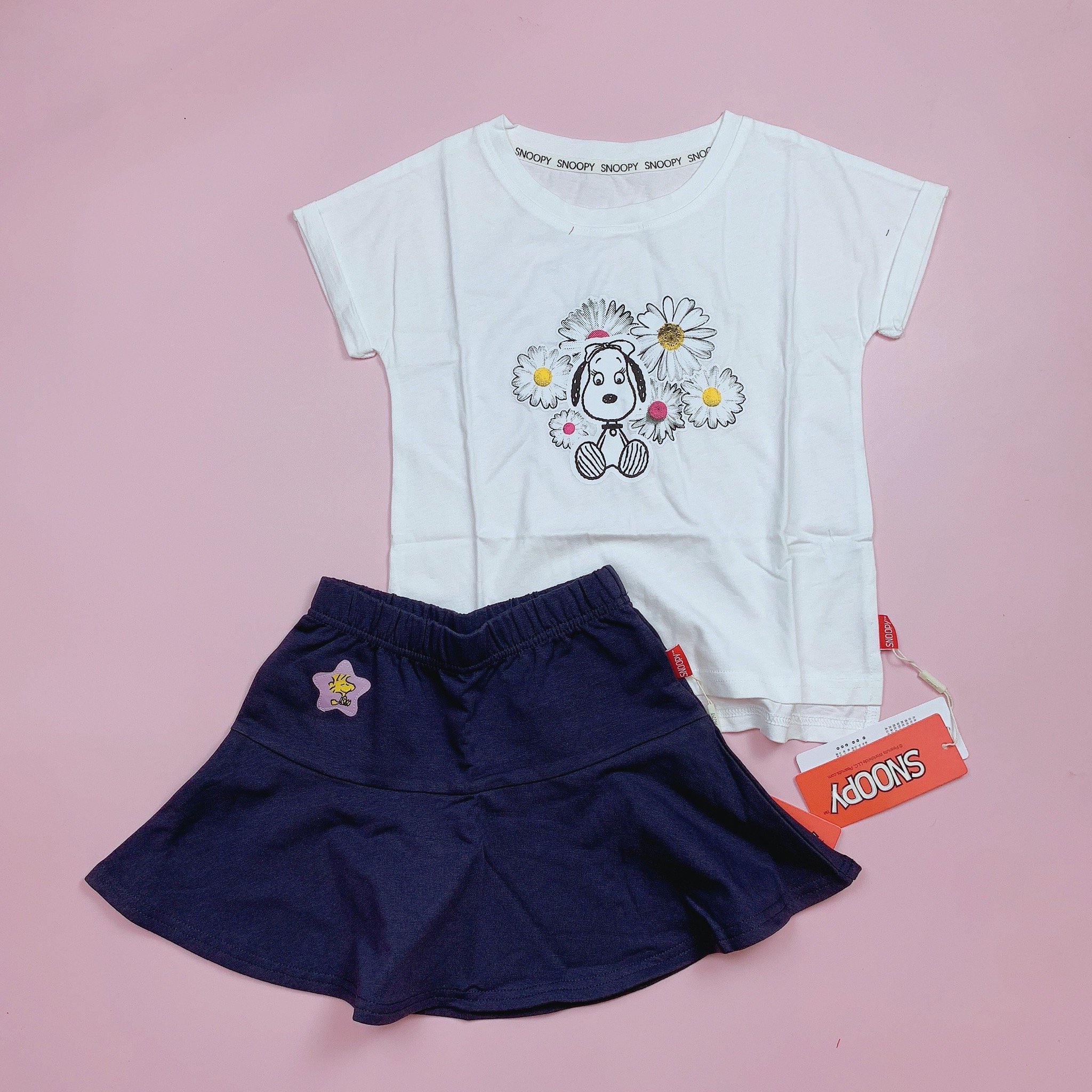 Set áo + chân váy Snoopy dư xịn cho BG 2 màu size 110-130