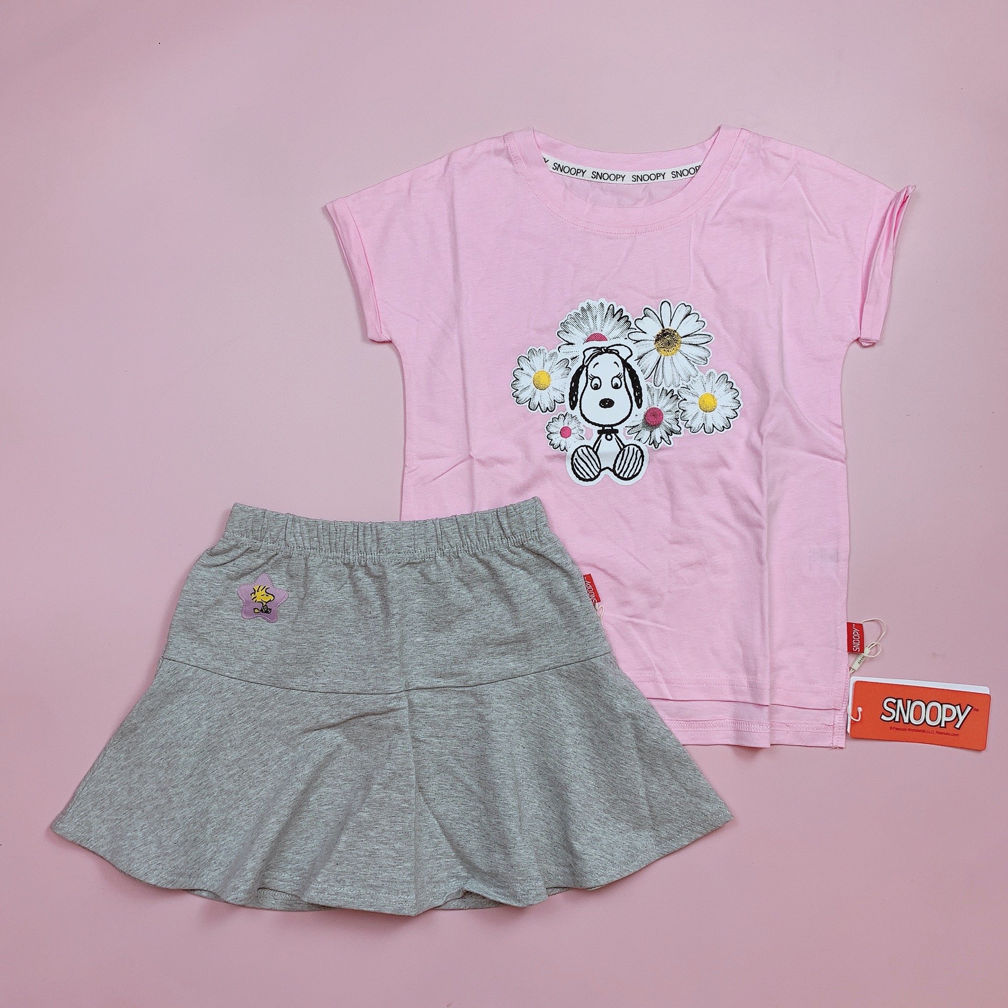 Set áo + chân váy Snoopy dư xịn cho BG 2 màu size 110-130