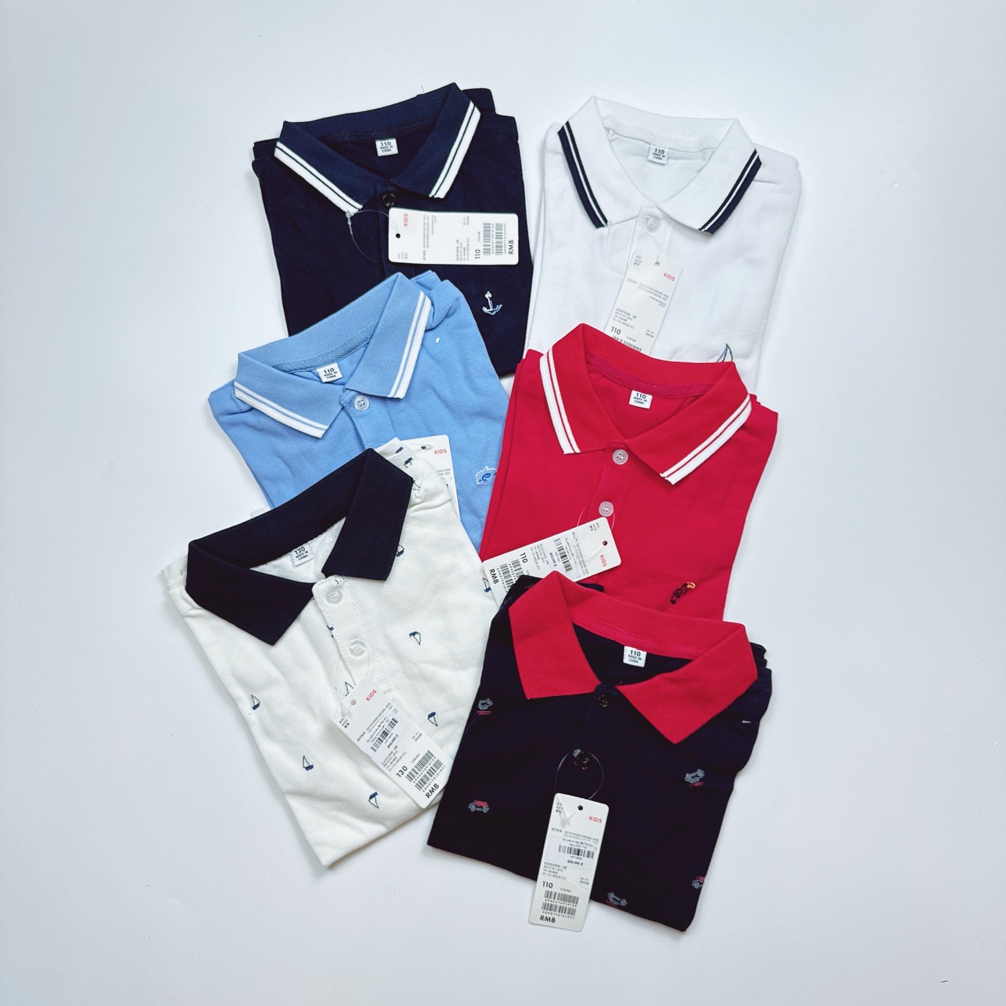 Áo polo 6 màu Bé Trai size 110 - 160