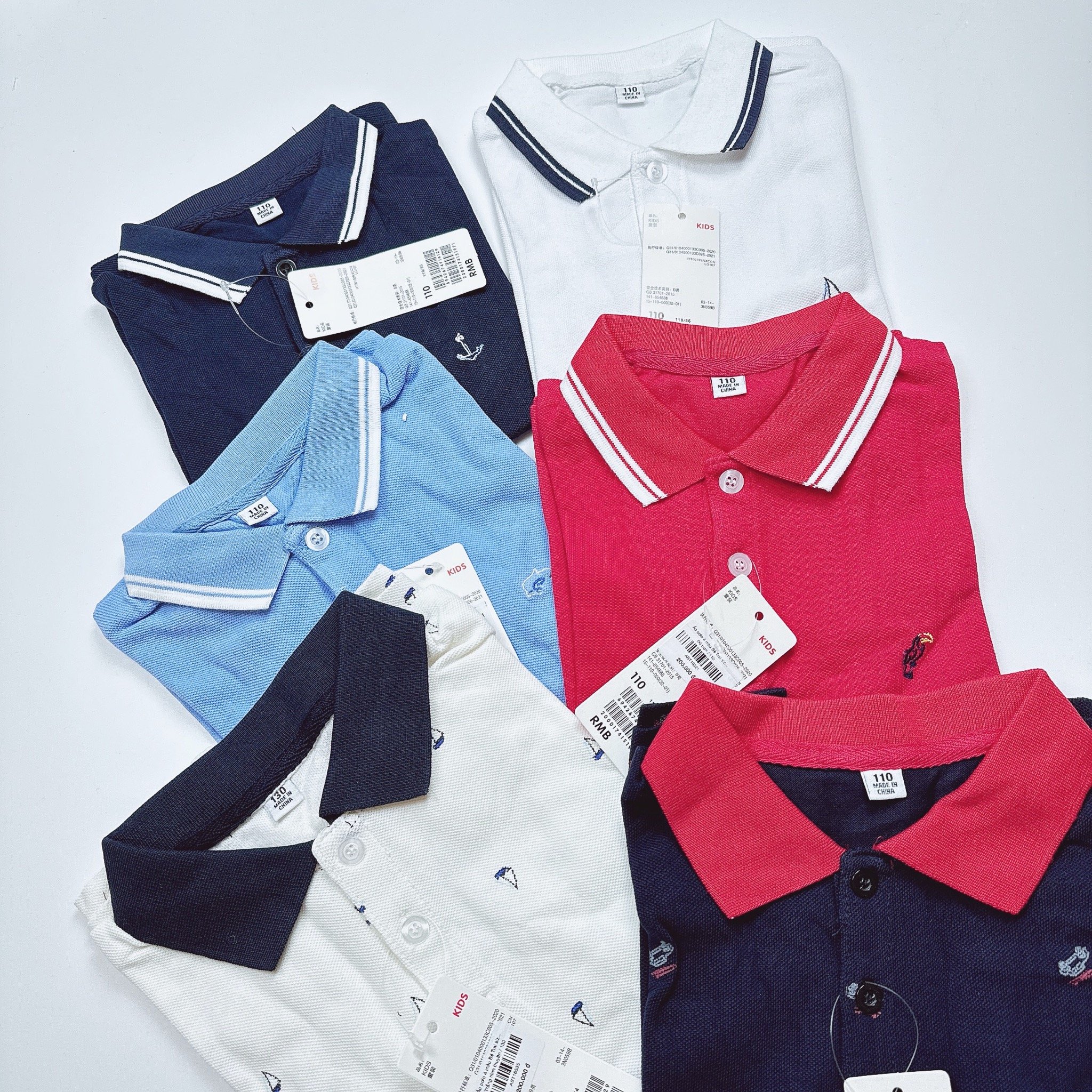 Áo polo 6 màu Bé Trai size 110 - 160