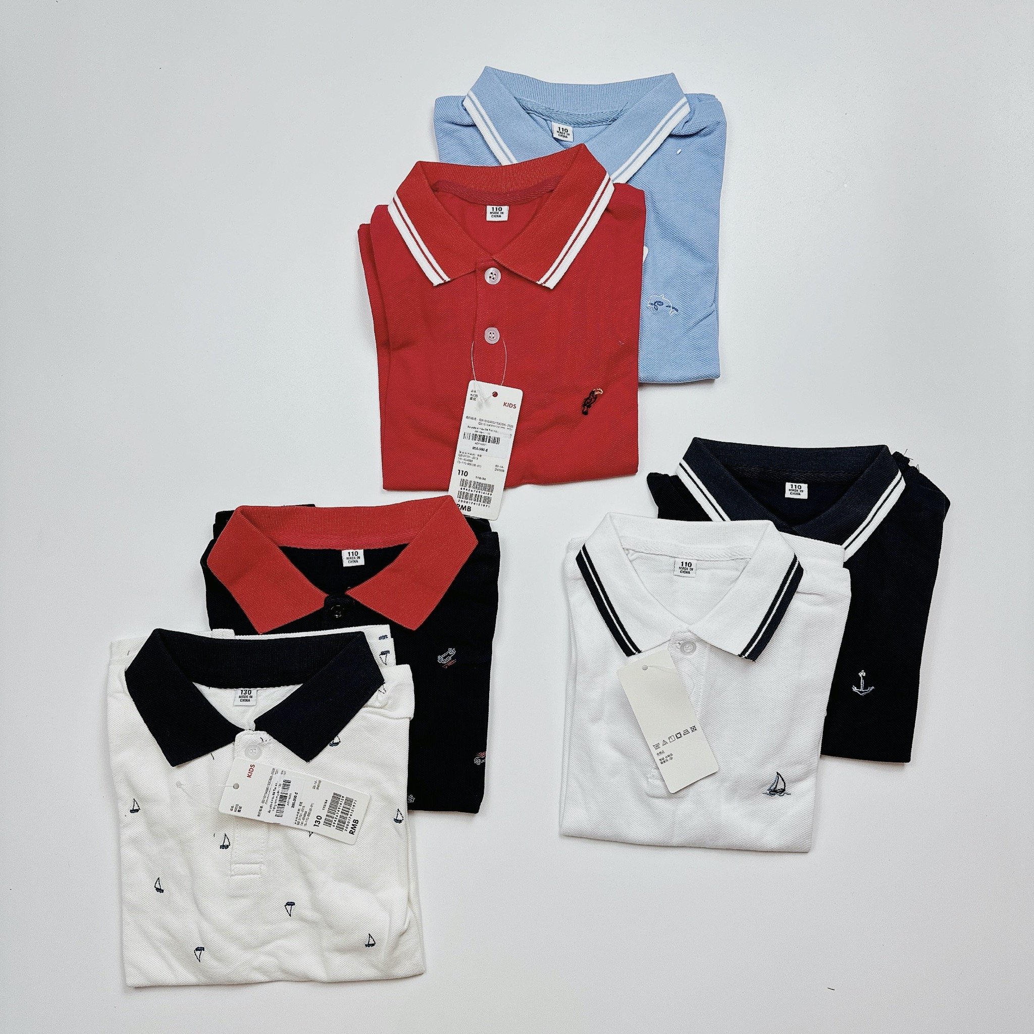 Áo polo 6 màu Bé Trai size 110 - 160