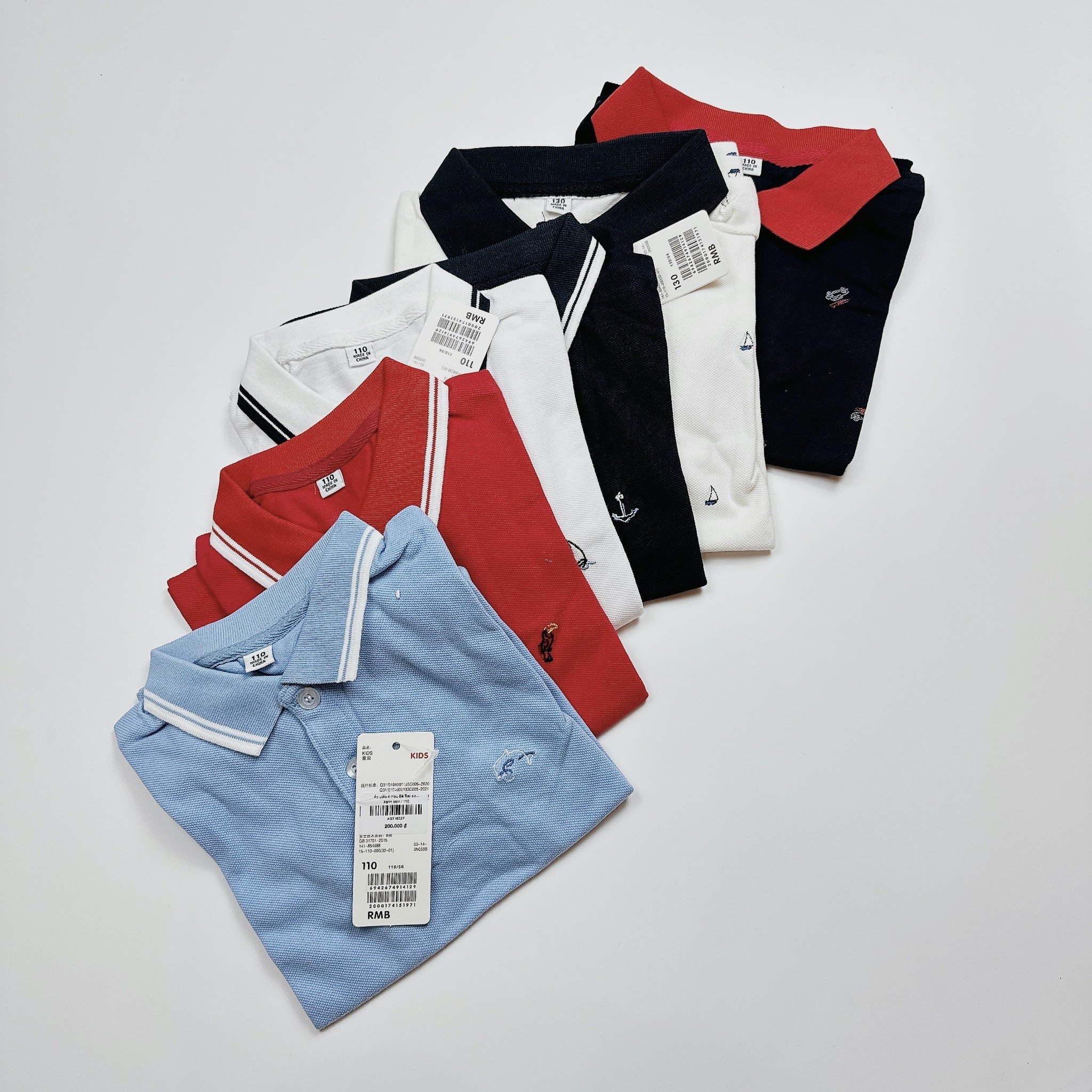 Áo polo 6 màu Bé Trai size 110 - 160