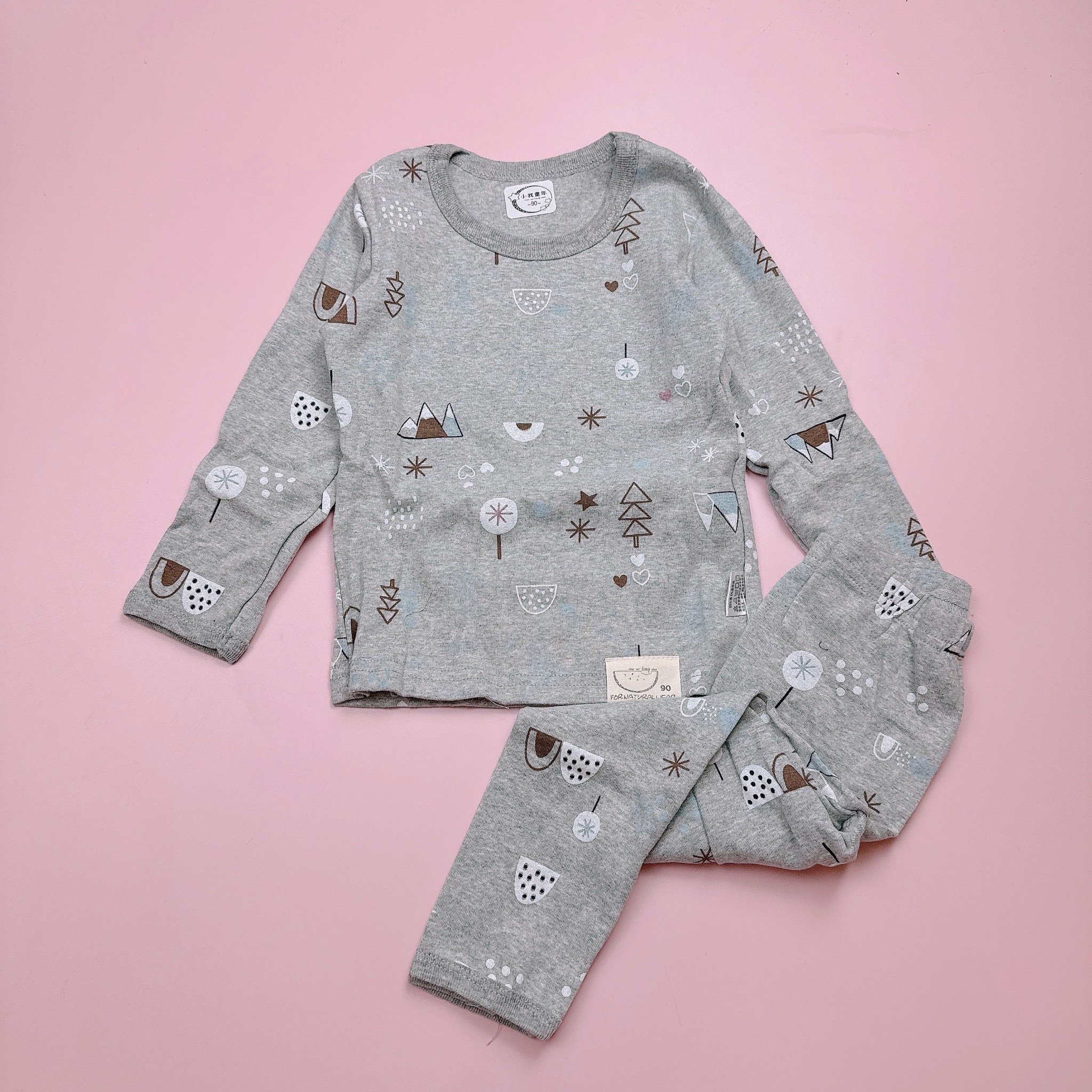 Bộ cotton nhiều hình Bé Trai Bé Gái size 90 - 130 - Bảng màu 1