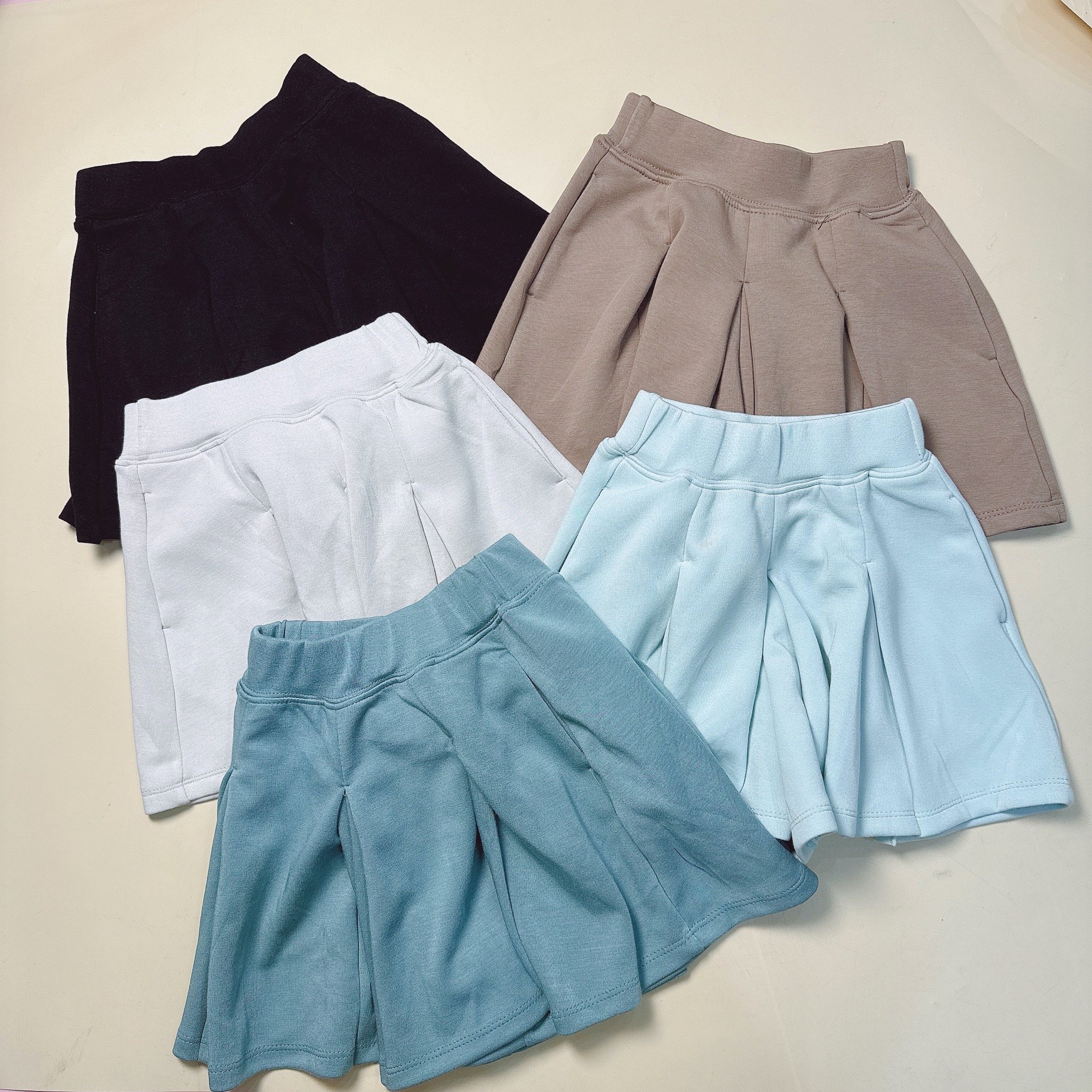 CVAY07 - Quần váy xếp ly vải thun mềm nhiều màu cho bé gái size 110-160