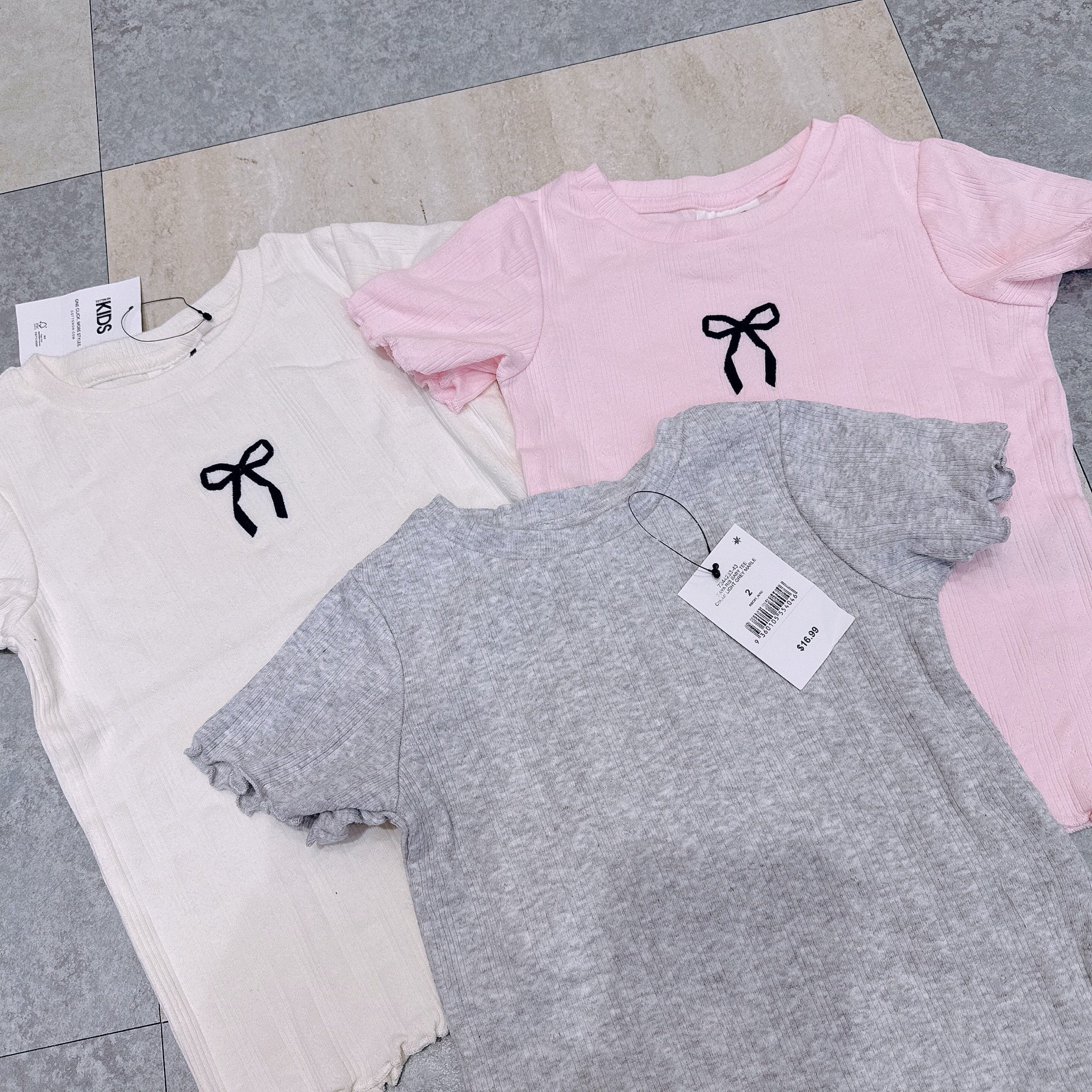 Áo thun cotton on dư xịn nhiều màu cho bé gái size 2-10y